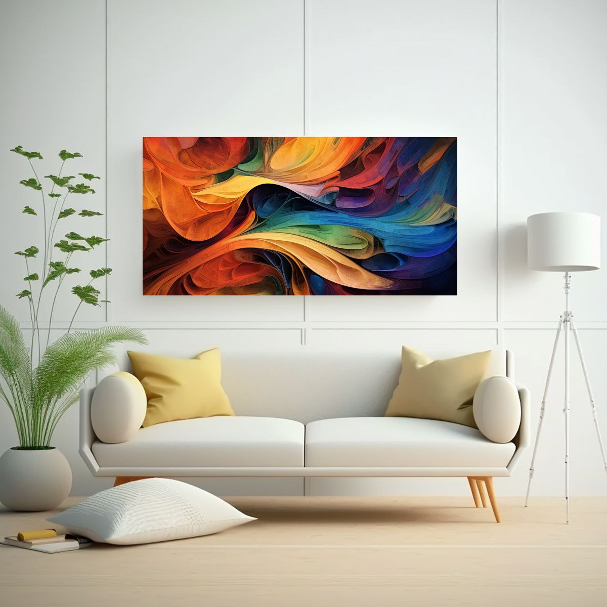 GENERICO - Pintura Abstracta Multicolor Decorativa Con 100x50 Cm