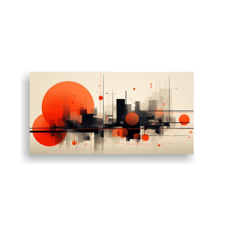 GENERICO - Cuadro Abstracto Experimento Pensamiento Diseño 100x50 Cm