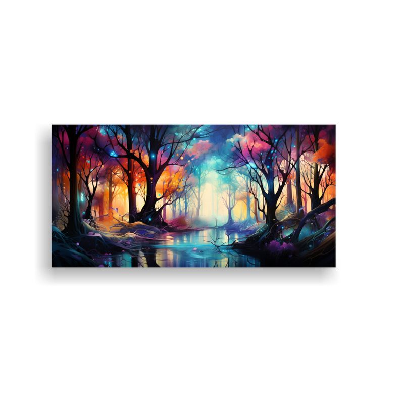 GENERICO - Cuadro Decorativo Abstracto De Bosque Encantado 60x30 Cm