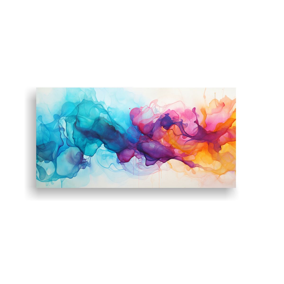 GENERICO - Pintura Abstracta Inspirada En La Espontaneidad 60x30 Cm