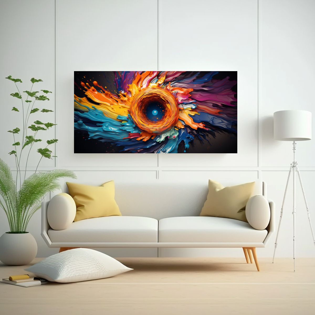 GENERICO - Pintura Decorativa Con Fondo Colorido Y Vívido 80x40 Cm