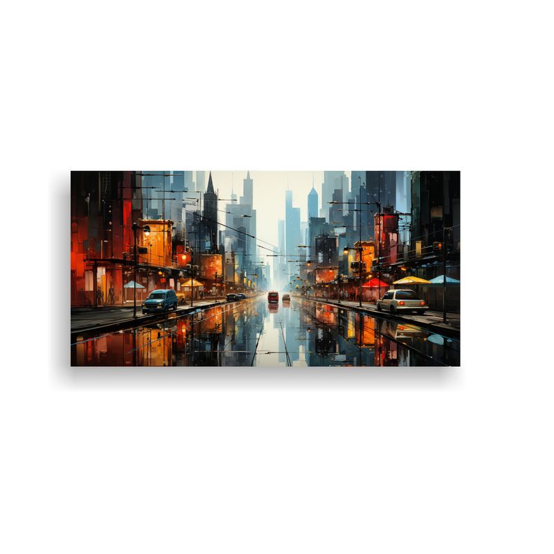 GENERICO - Arte De Pared Moderno Enigmático Ciudad 100x50 Cm