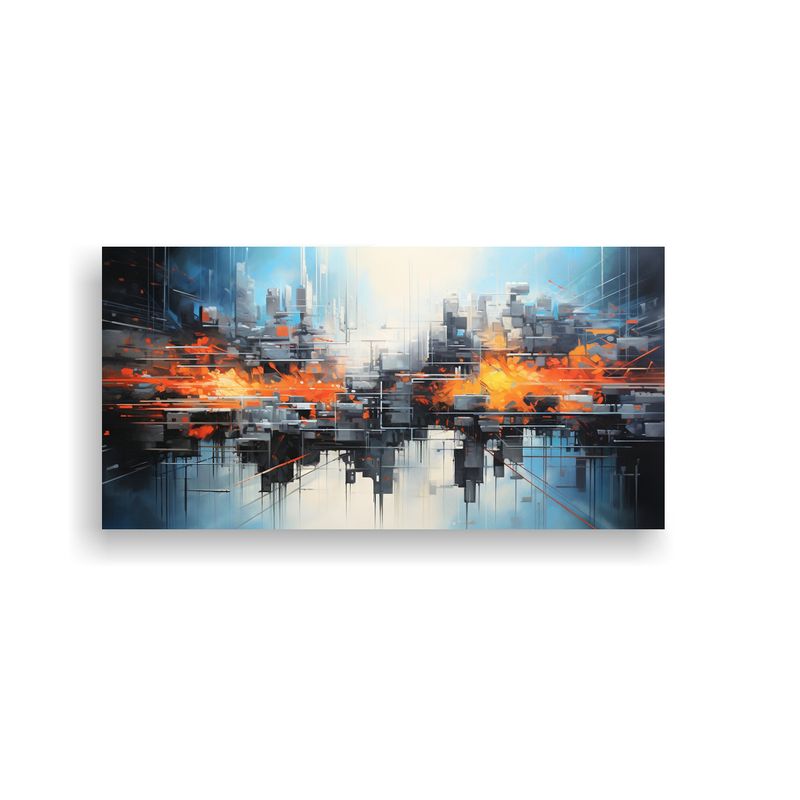 GENERICO - Pintura Abstracta Futurista Lienzo Concepto único 60x30 Cm