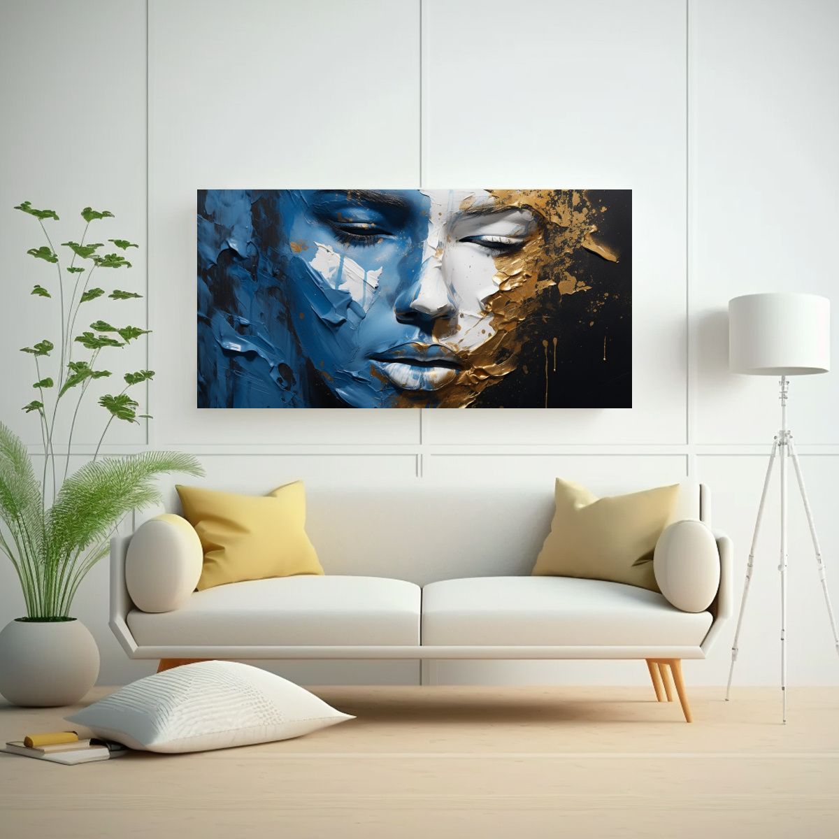 GENERICO - Pinturas De Decoración Con Contornos Faciales Y 60x30 Cm