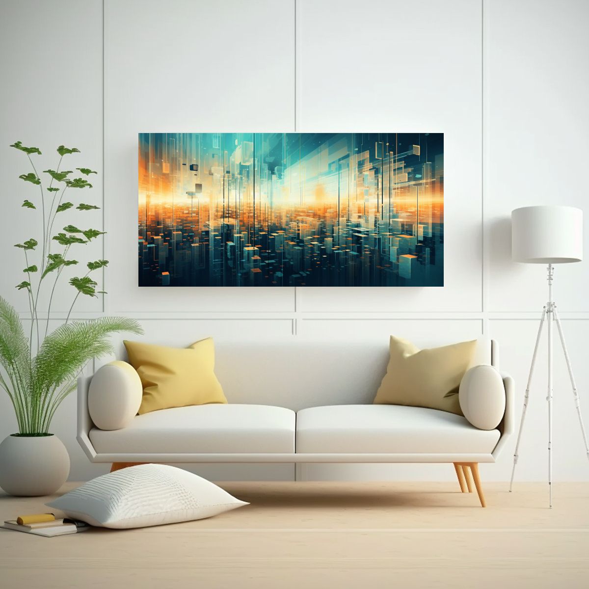 GENERICO - Cuadro Vertical Obra Maestra Estilo Abstracto 100x50 Cm