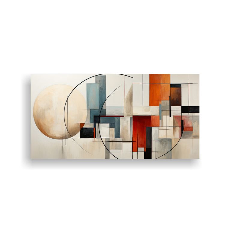 GENERICO - Lienzo De Tela Geométrico Abstracto En Colores 60x30 Cm
