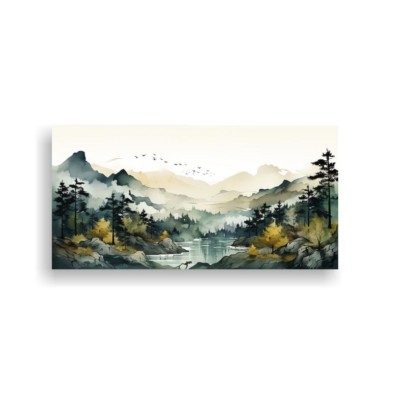 GENERICO - Cuadro Pintura Minimalista Montañas Varias 100x50 Cm