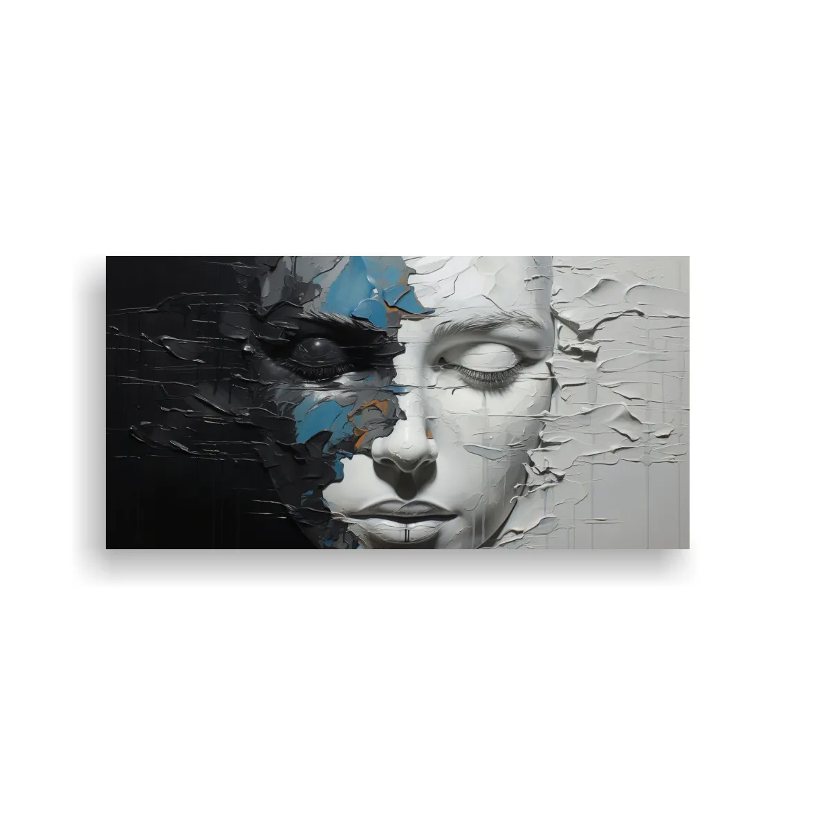 GENERICO - Cuadro Movimiento Simple Con Contornos Faciales Y 100x50 Cm