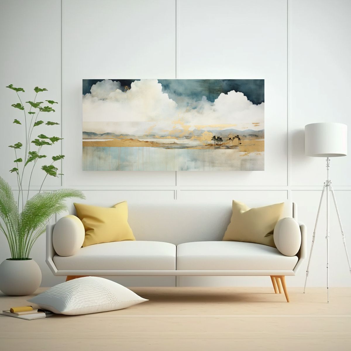 GENERICO - Pintura Decorativa Canva Finas Líneas Contraste 80x40 Cm