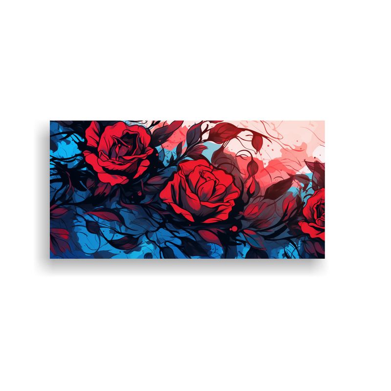 GENERICO - Pintura Decorativa Con Estética Neonoir En Rojo 100x50 Cm