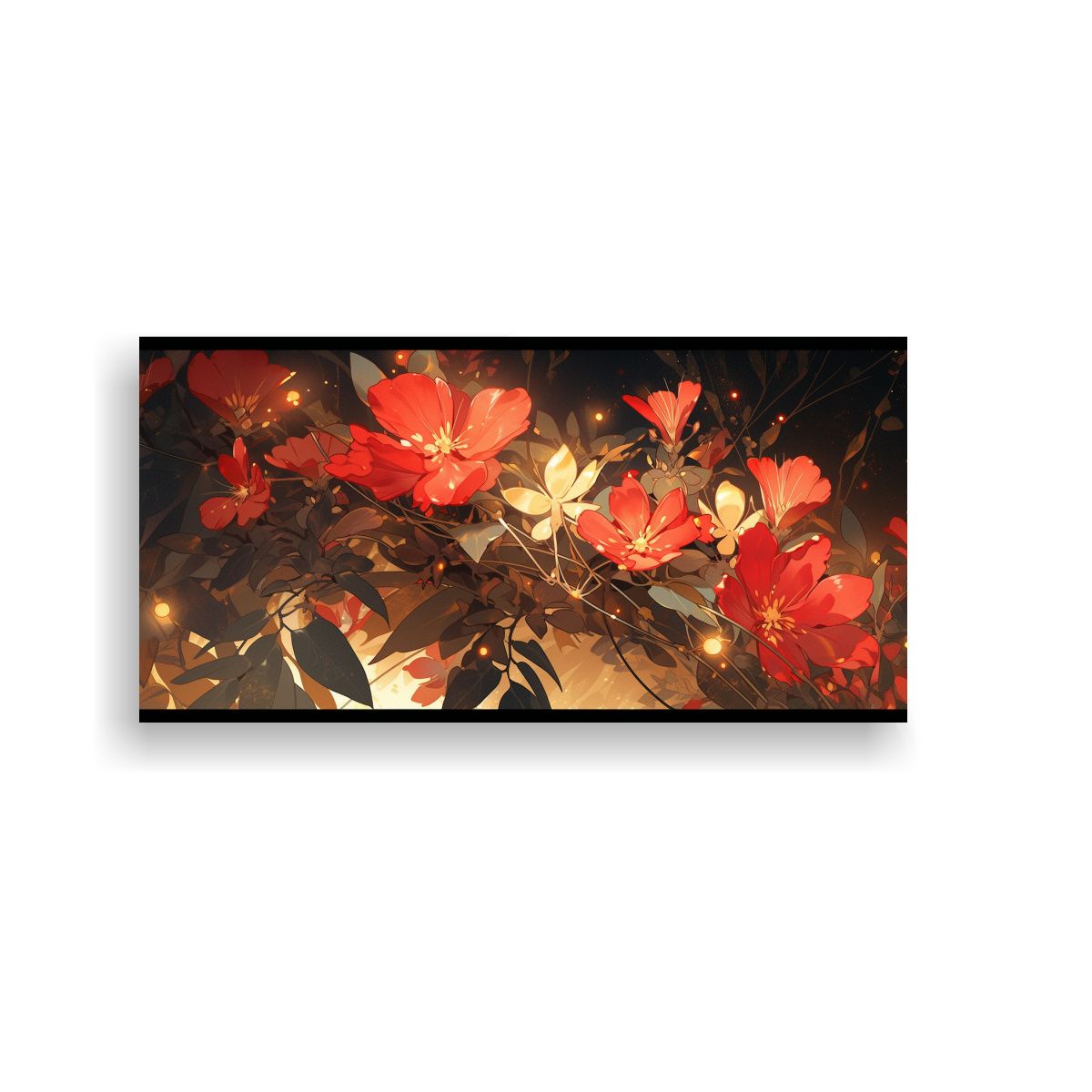 GENERICO - Pintura Decorativa Tela Red AND Gold Colors 60x30 Cm