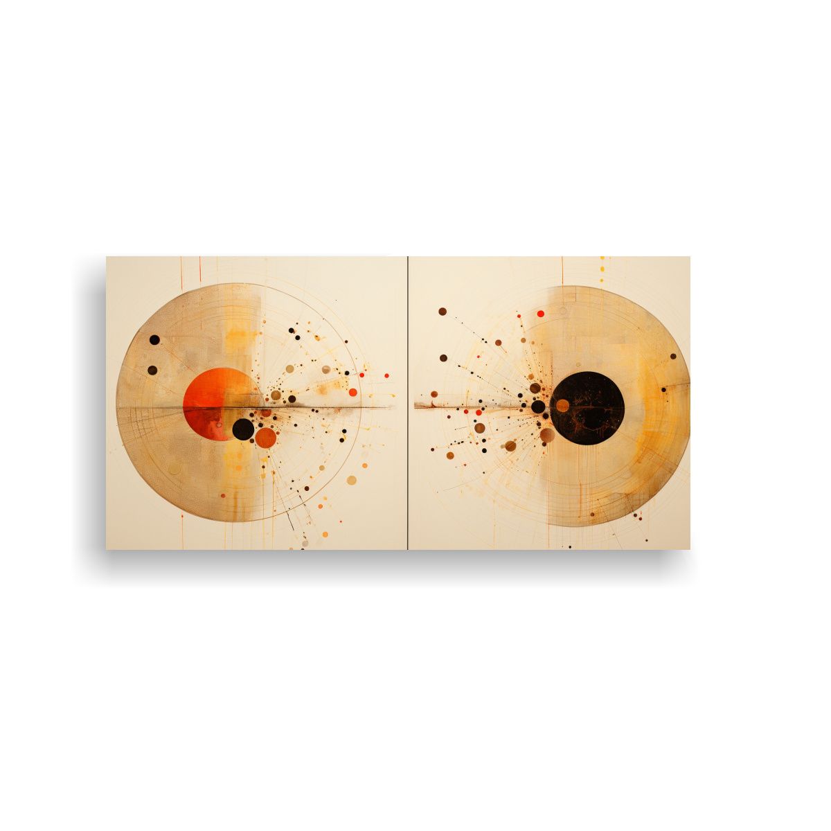 GENERICO - Cuadro Arte De Pared Abstracto Con Círculo De 60x30 Cm