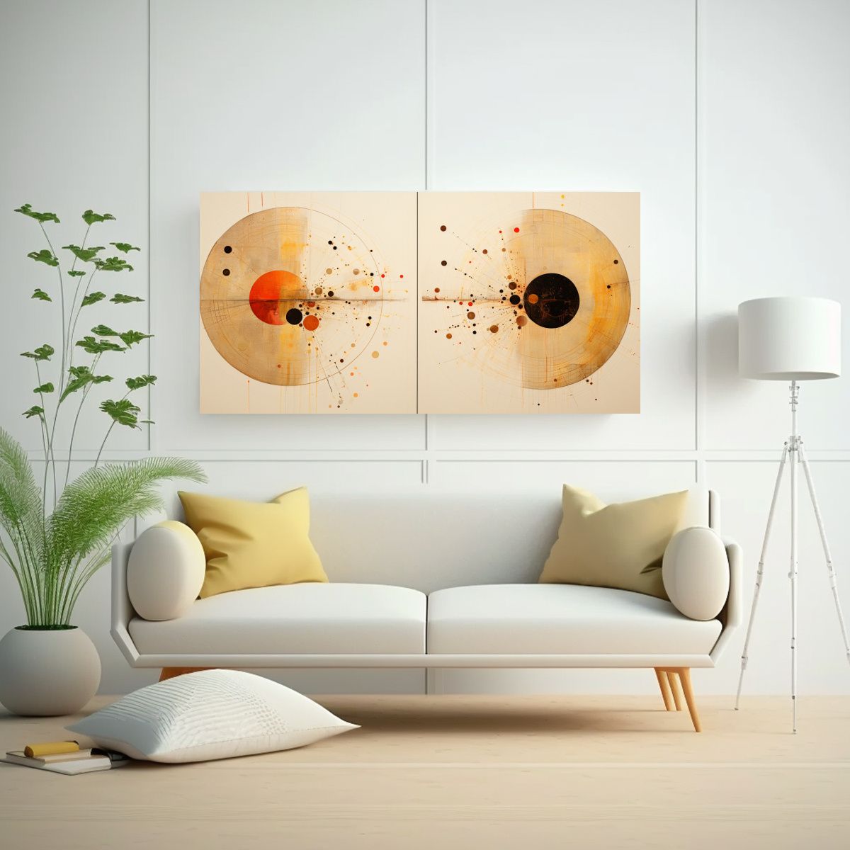 GENERICO - Cuadro Arte De Pared Abstracto Con Círculo De 60x30 Cm