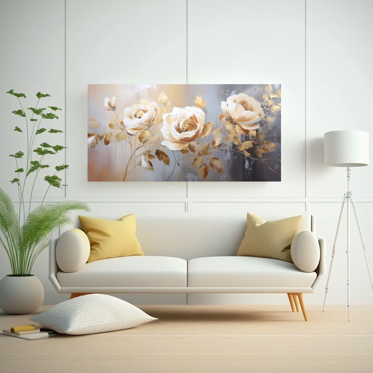 GENERICO - Tela En Bastidor Diseño Minimalista Con Pintura 100x50 Cm