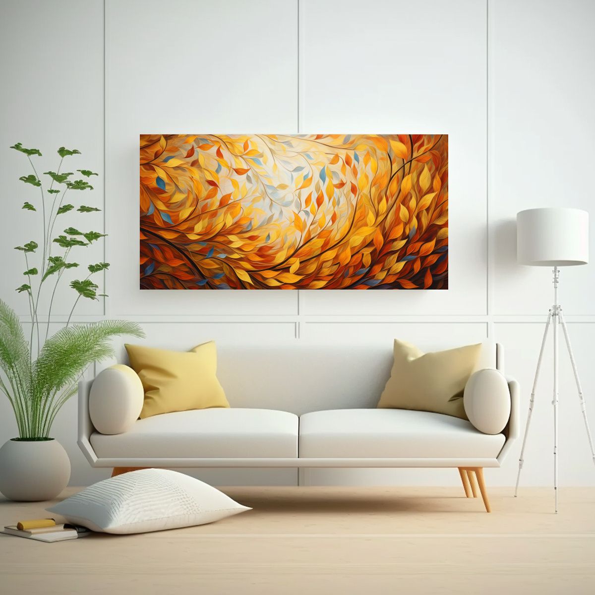 GENERICO - Cuadros Abstractos Con Patrones Lineales 80x40 Cm