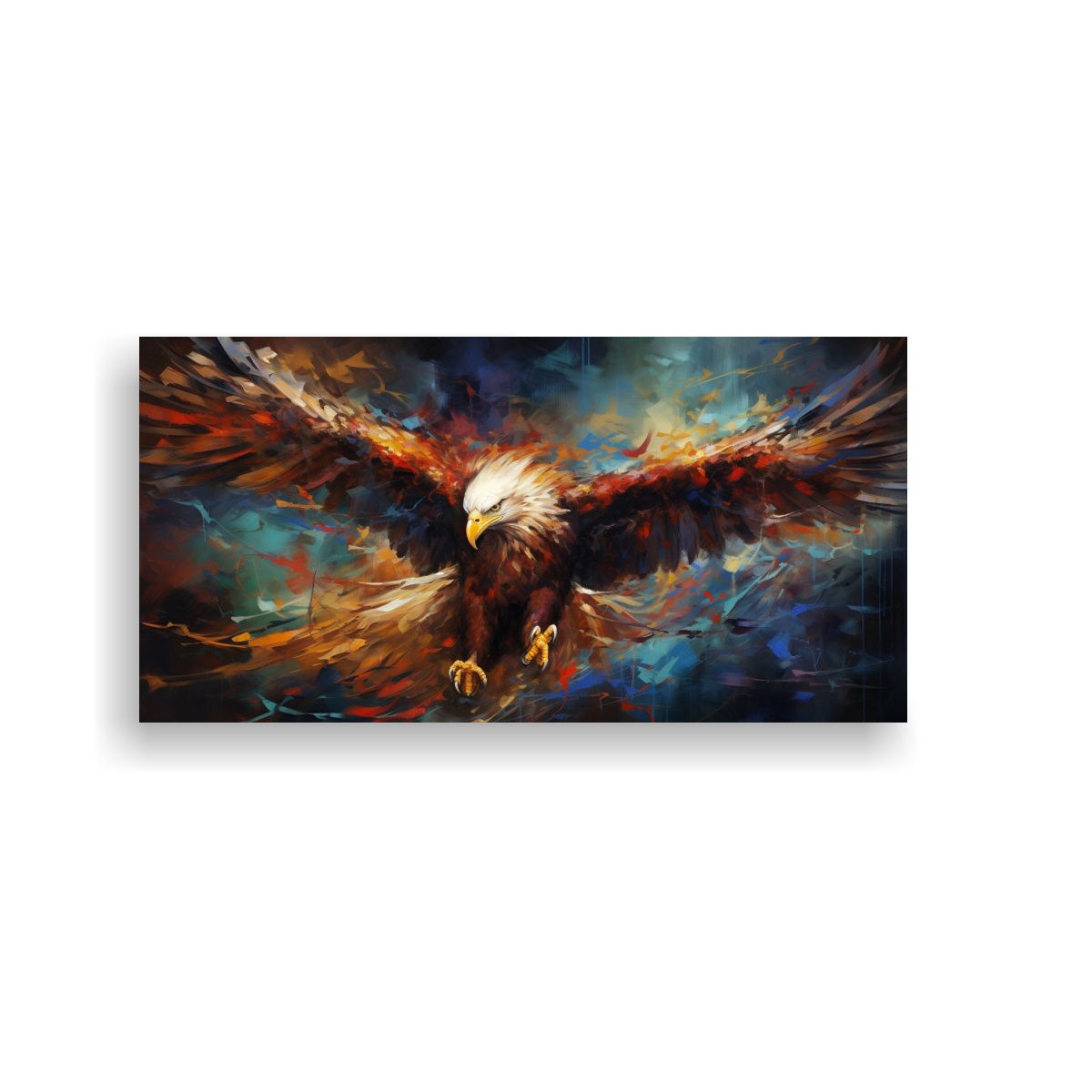 GENERICO - Cuadro Tela Tema Intensidad Vuelo águila 100x50 Cm