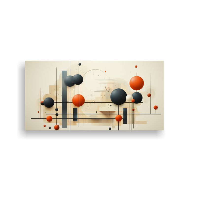 GENERICO - Cuadro Geométrico Para Habitación Moderna 100x50 Cm