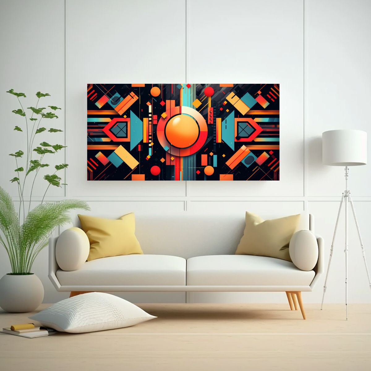 GENERICO - Cuadros Arte De Pared Retro Futurismo Cautivador 60x30 Cm