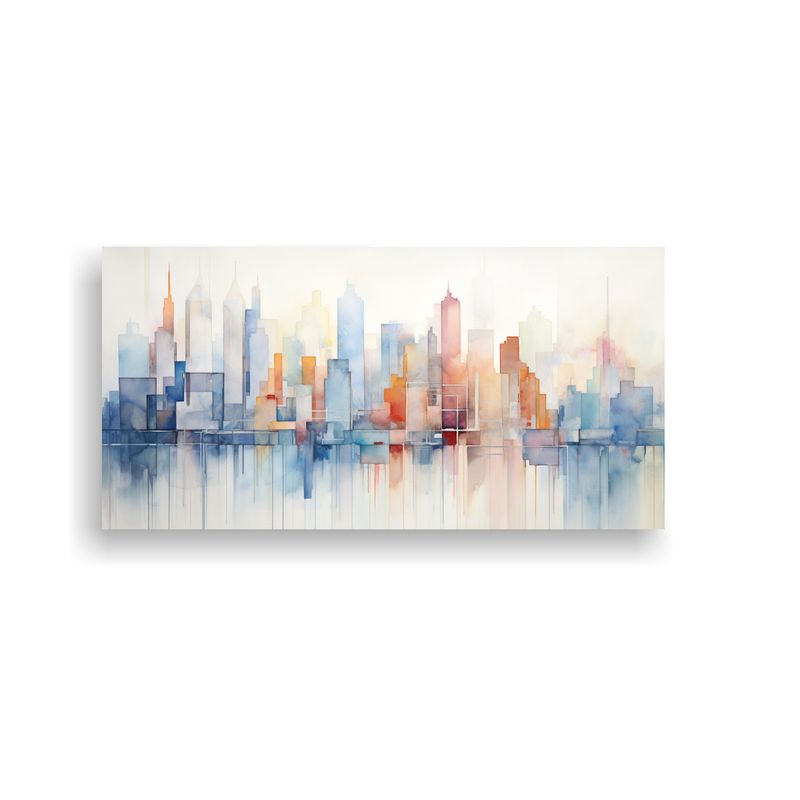 GENERICO - Pintura De Lienzo De Diseño Abstracto De Ciudad 60x30 Cm