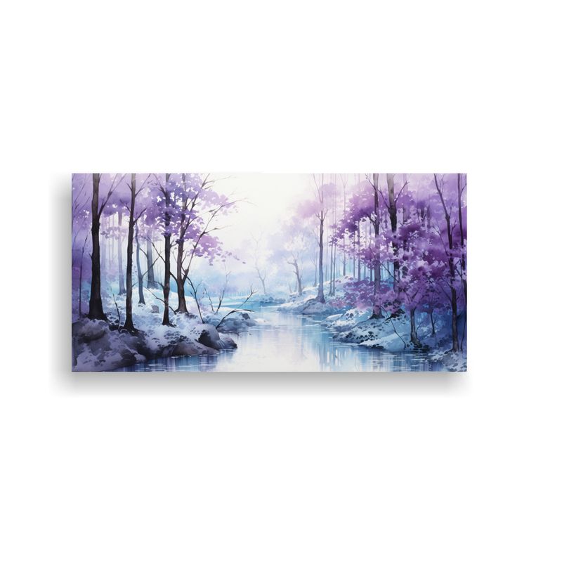 GENERICO - Cuadro Paisaje Bosque En Lienzo De Tela Colores 80x40 Cm