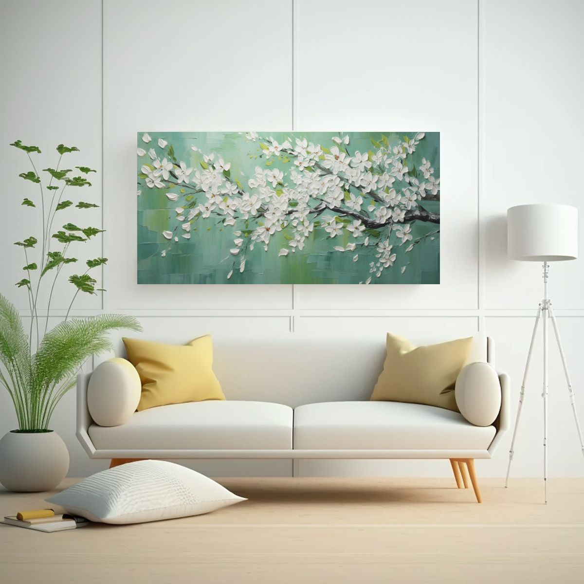 GENERICO - Cuadro Armonía Cromática De Flores De Cerezo En 80x40 Cm