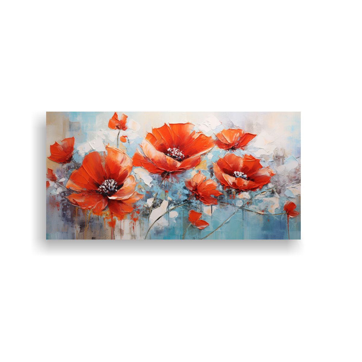 GENERICO - Pintura De Flores En Lienzo Con Colores Vibrantes 80x40 Cm