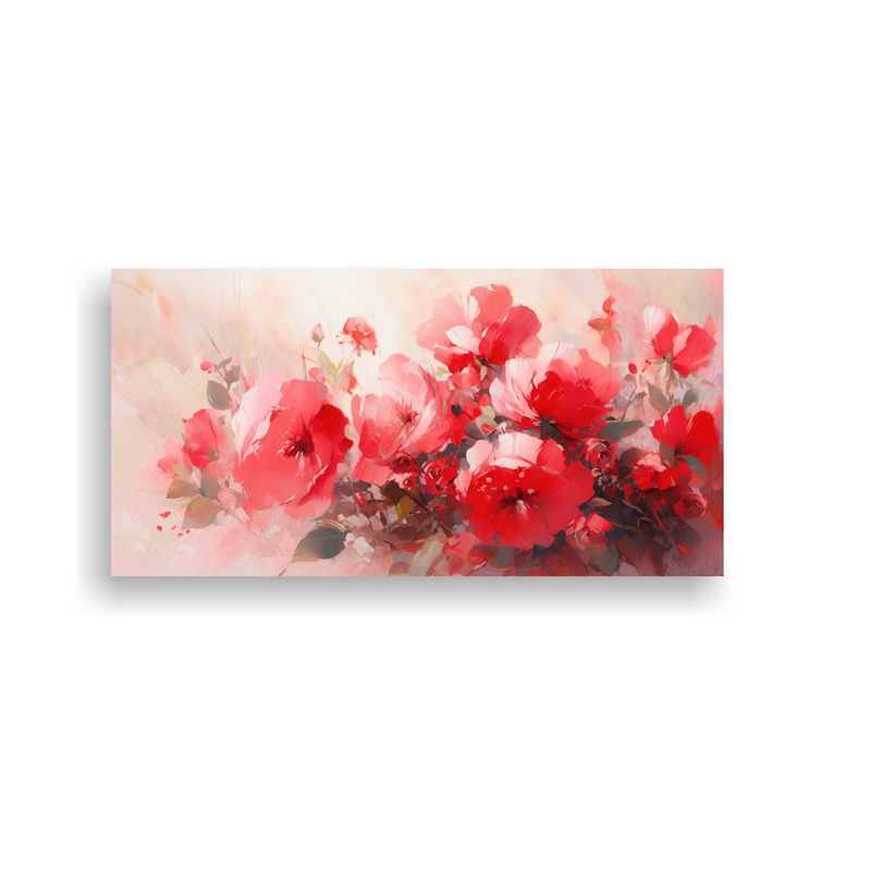 GENERICO - Pintura De Flores En Colores Duraderos A Rojo Y 60x30 Cm