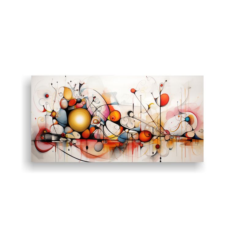 GENERICO - Cuadros Abstractos Acuarelas Estilo Movimiento 60x30 Cm