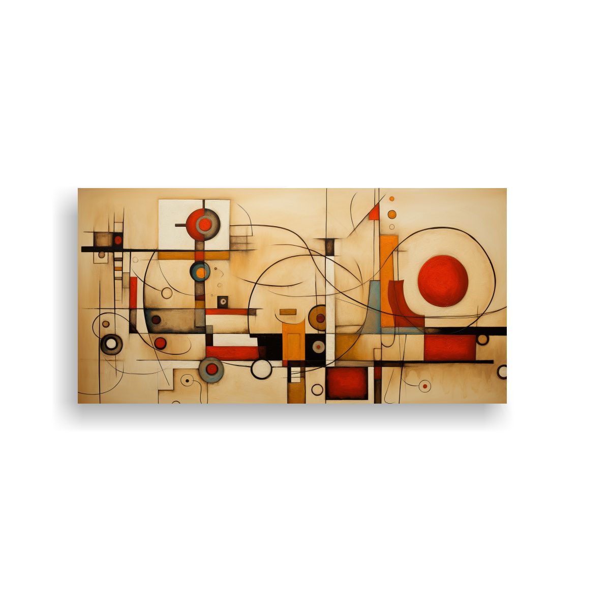 GENERICO - Cuadros Abstractos Beige De Poder En Composición 100x50 Cm