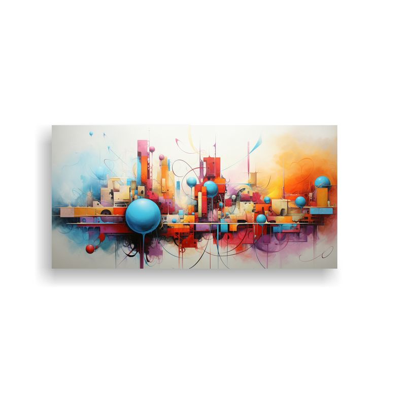 GENERICO - Cuadros Abstractos En Neutros Para Diseño Vision 60x30 Cm