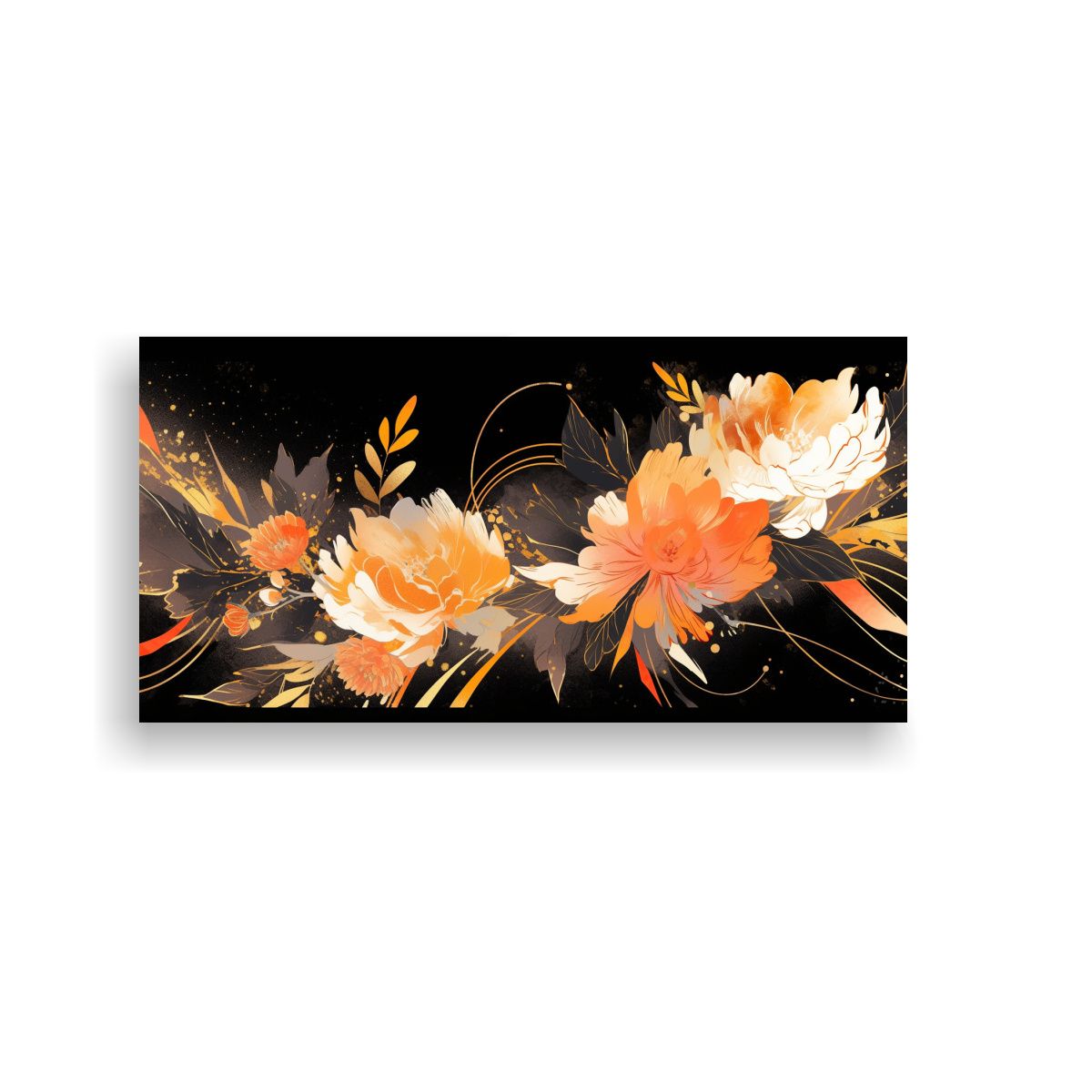 GENERICO - Arte De Pared Inspiración Orange Y Dorado Estilo 60x30 Cm