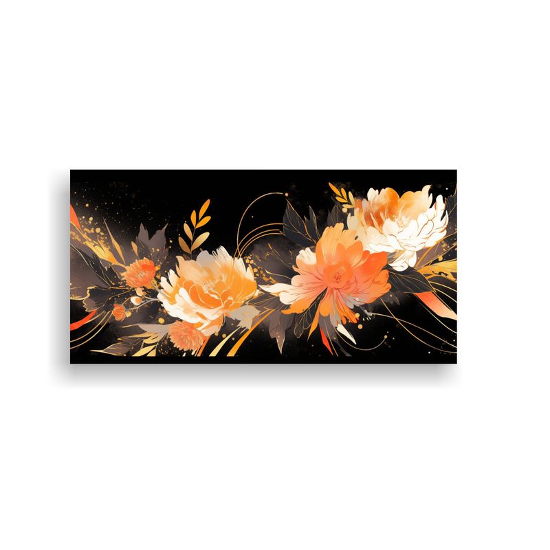 GENERICO - Arte De Pared Inspiración Orange Y Dorado Estilo 60x30 Cm