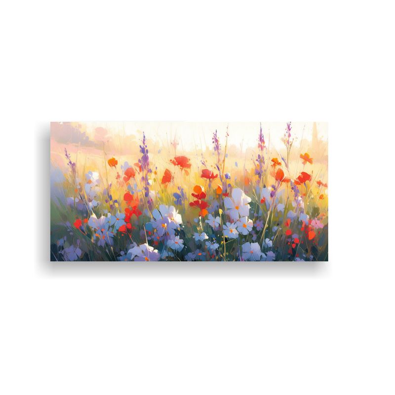 GENERICO - Tela En Bastidor Acuarela Adorable Flores De 60x30 Cm
