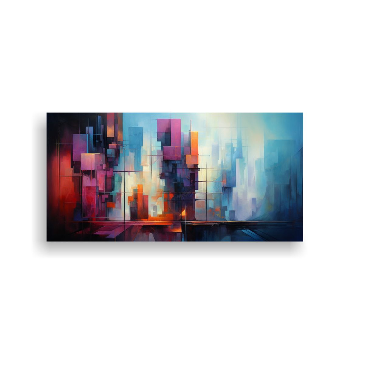 GENERICO - Cuadro Vertical Arte Gráfico Abstracto Fusión 60x30 Cm