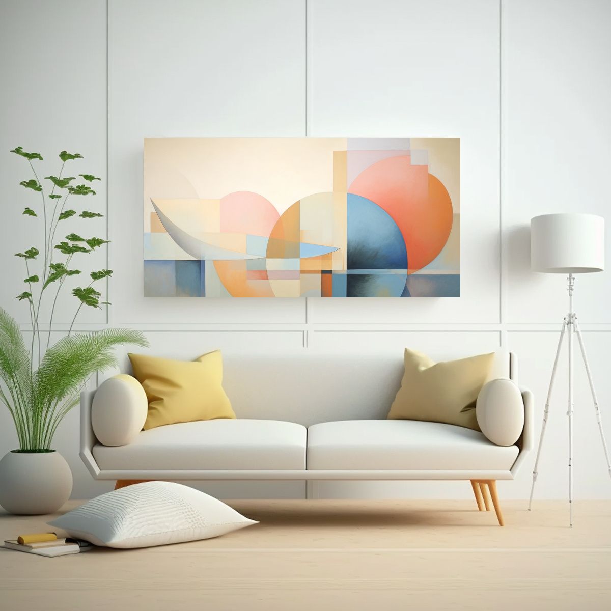 GENERICO - Cuadro Líneas Finas Enigmáticas - Abstracción 80x40 Cm