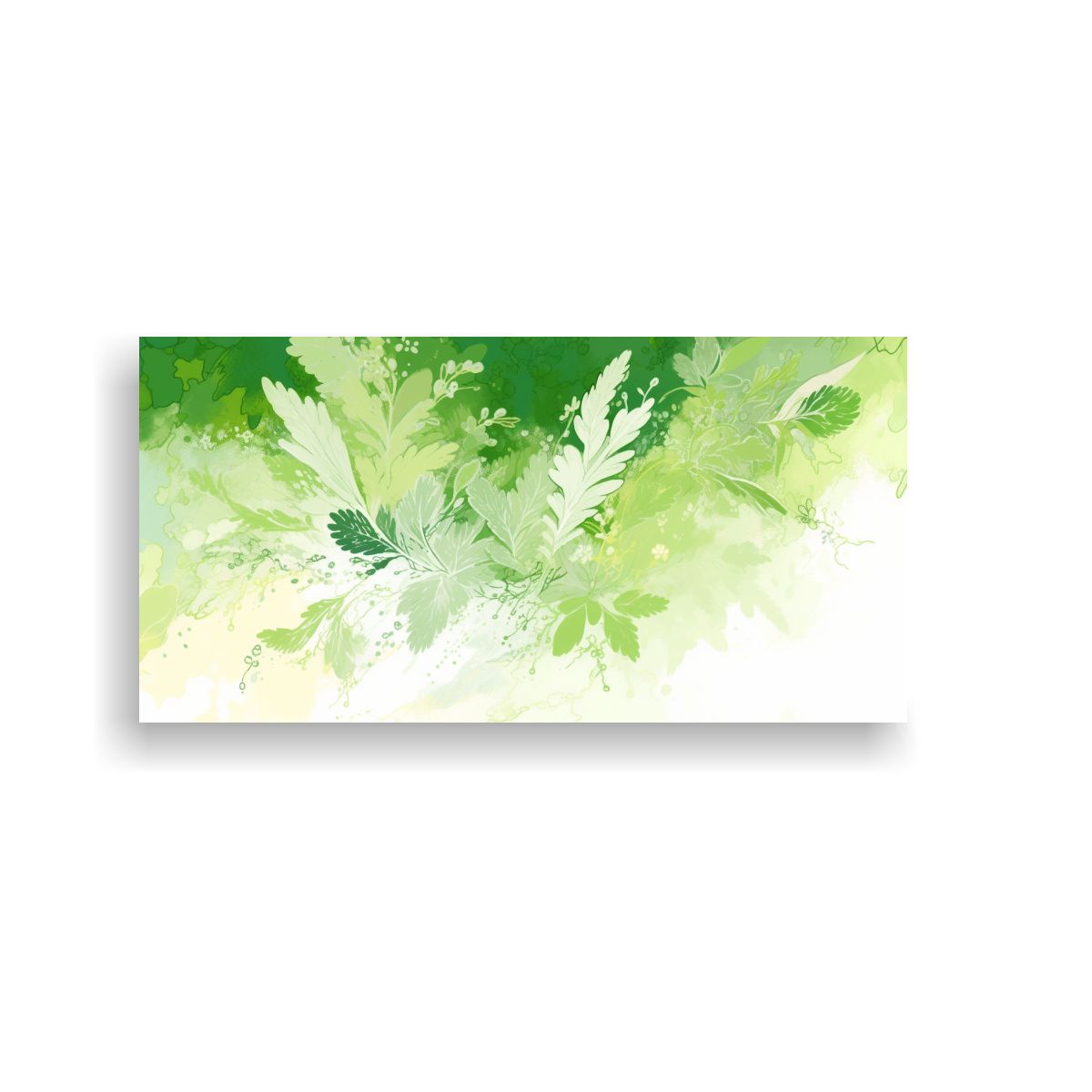 GENERICO - Cuadro De Tela Diseño Verde Y Blanco En Estilo 60x30 Cm