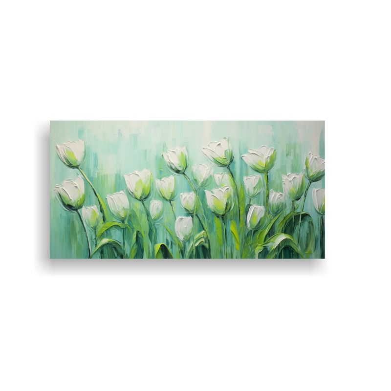 GENERICO - Cuadro Lienzo Movimiento Brillante Tulipanes 80x40 Cm
