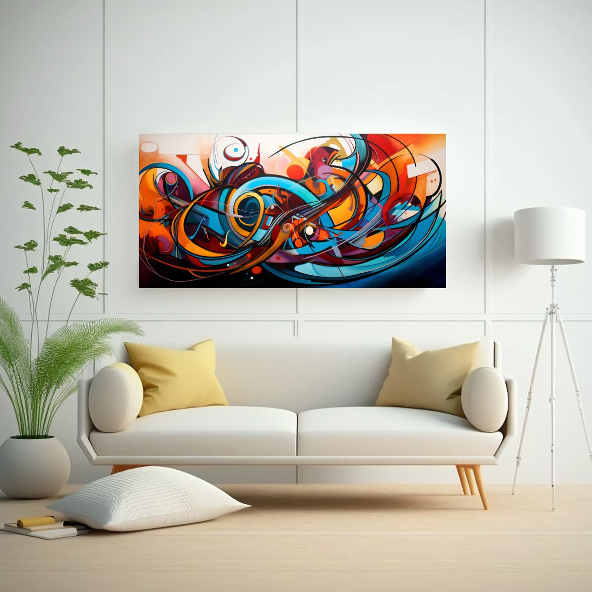 GENERICO - Cuadro Forma Belleza Abstracta Fusion De 80x40 Cm