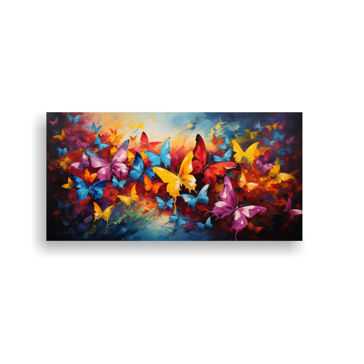 GENERICO - Cuadros Abstractos De Mariposas En Relieve Para 80x40 Cm