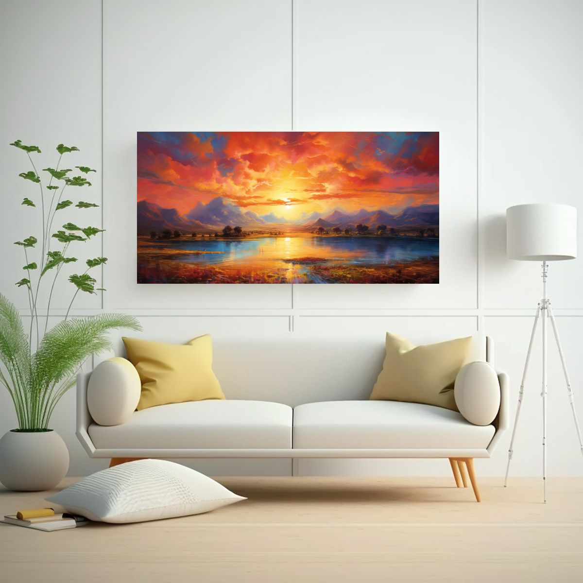 GENERICO - Arte De Pared Moderno Fusión Abstracta Y Cálida 60x30 Cm