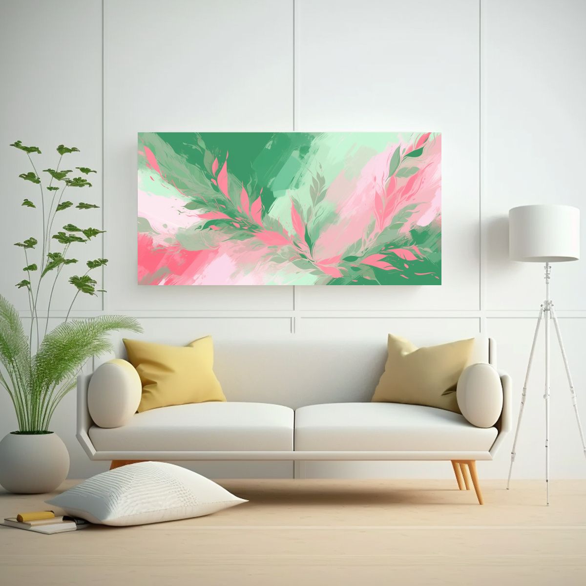 GENERICO - Pintura Decorativa Neonoir Habitación En Verde Y 60x30 Cm