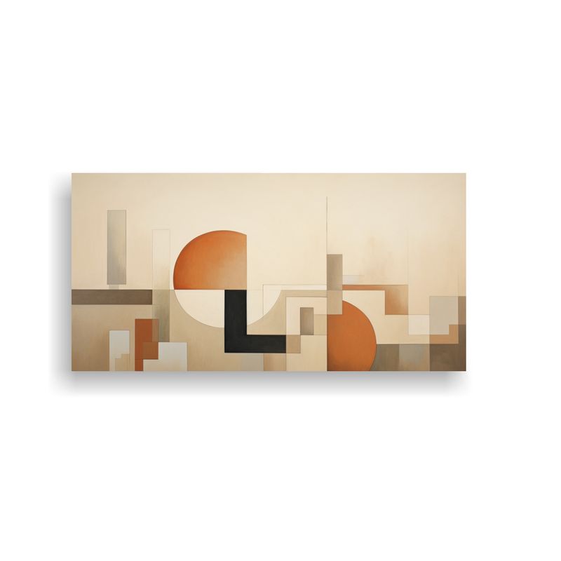 GENERICO - Cuadro Abstracto En Tonos Apagados Y Terrosos E 80x40 Cm
