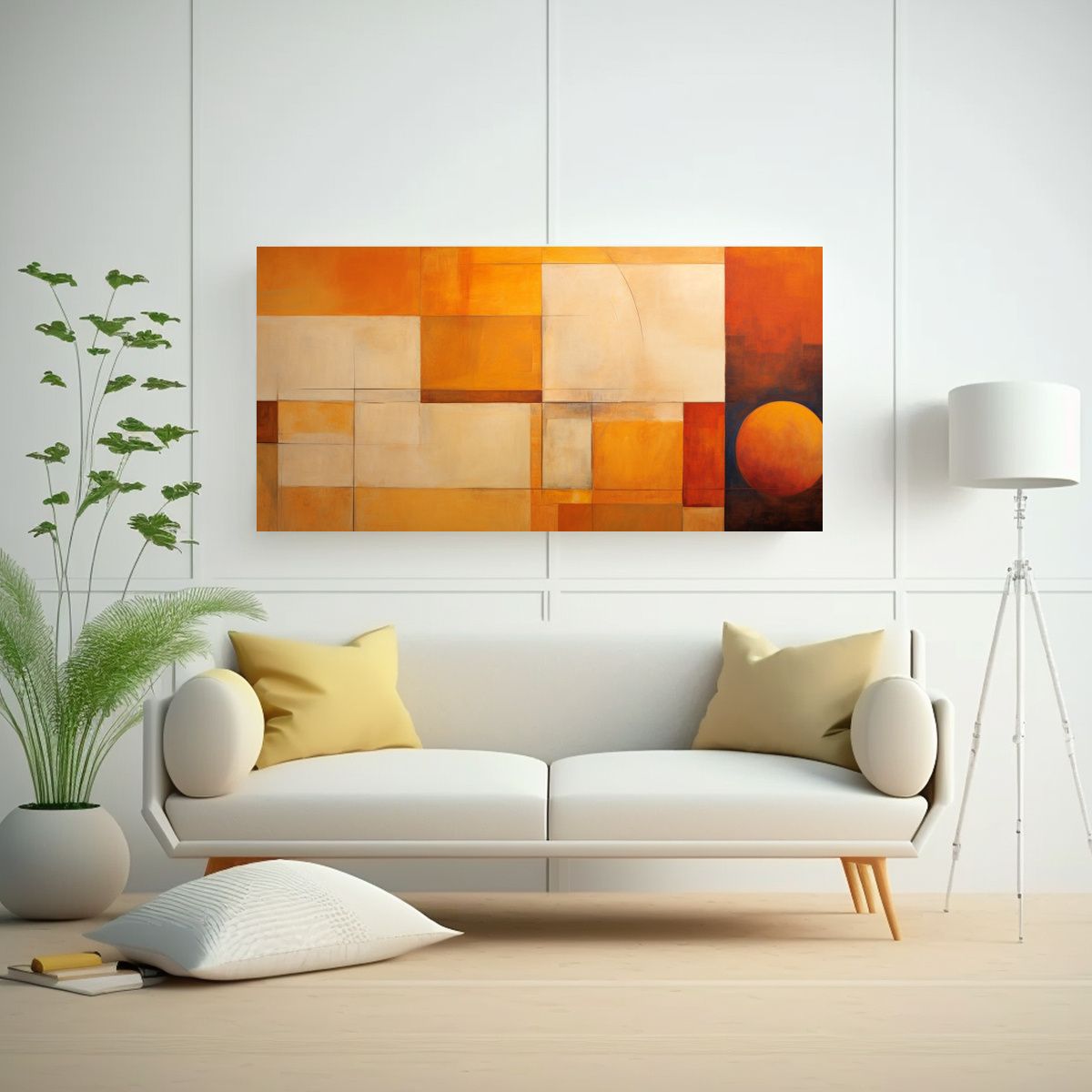 GENERICO - Cuadro Abstracción Geométrica Vanguardista En 100x50 Cm