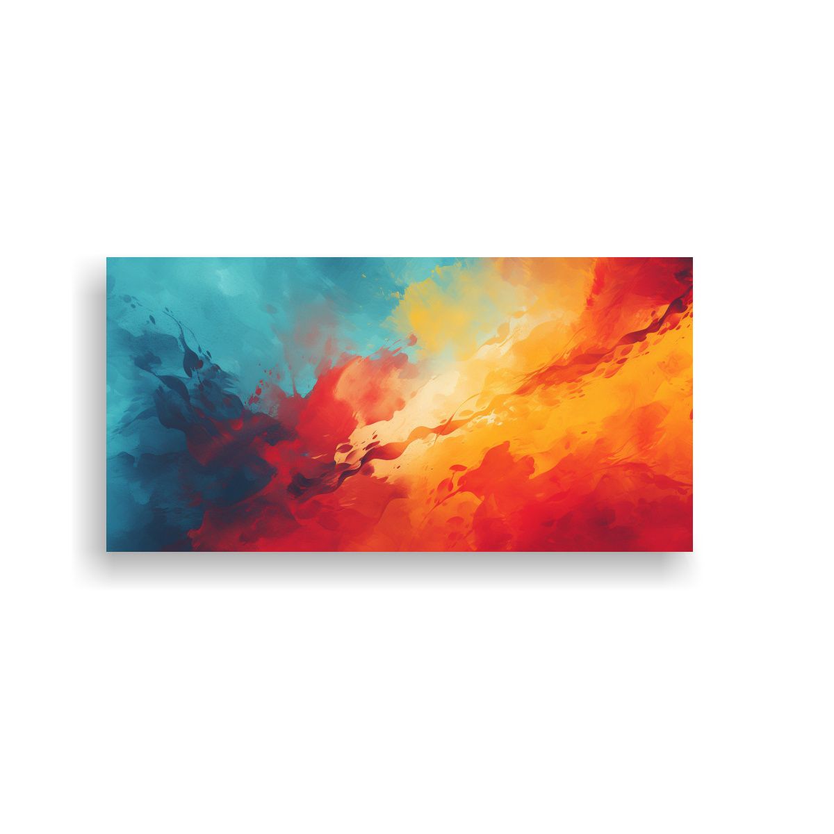 GENERICO - Pintura Abstracta Con Colores Vibrantes Para 80x40 Cm