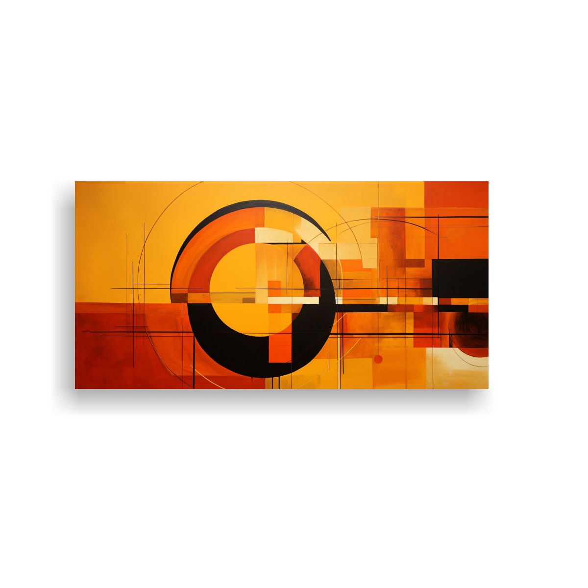 GENERICO - Cuadros Abstractos En Tonos Naranjas Tela En 80x40 Cm