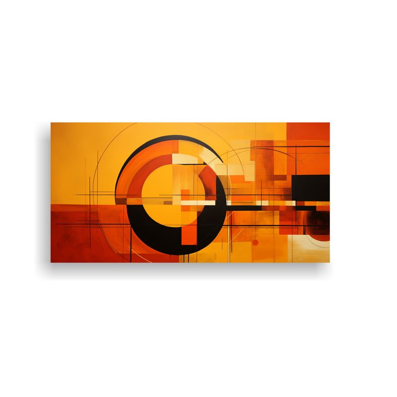 GENERICO - Cuadros Abstractos En Tonos Naranjas Tela En 100x50 Cm