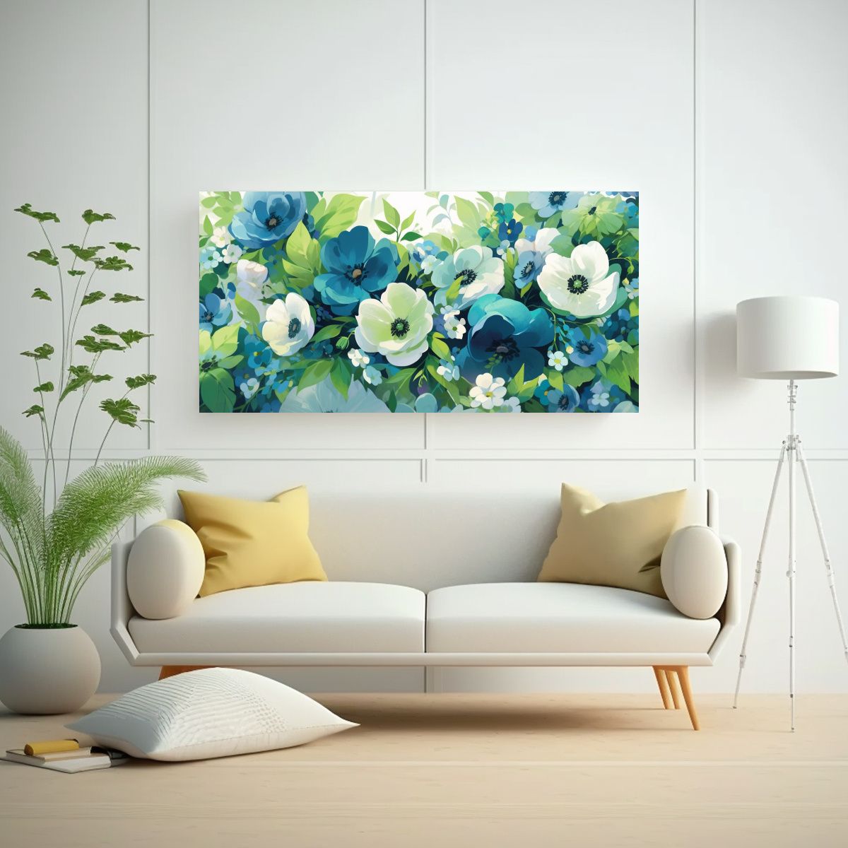 GENERICO - Arte Colores Interiores Verde Y Azul Neonoir 80x40 Cm