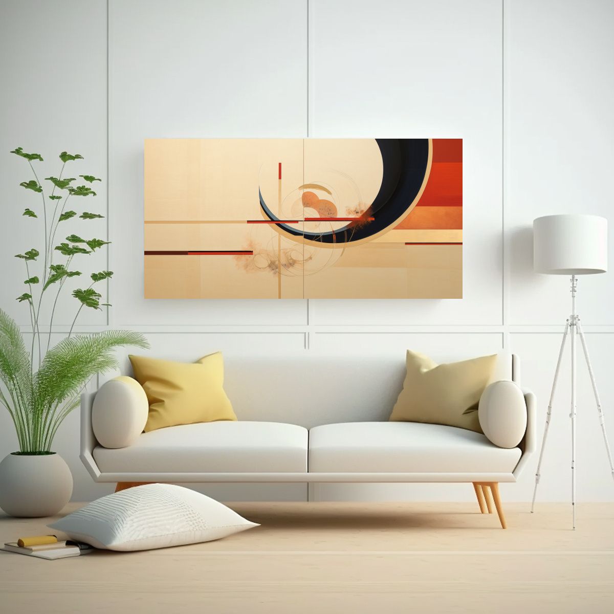 GENERICO - Pintura Abstracta Japonesa En Tela Sublimada 80x40 Cm