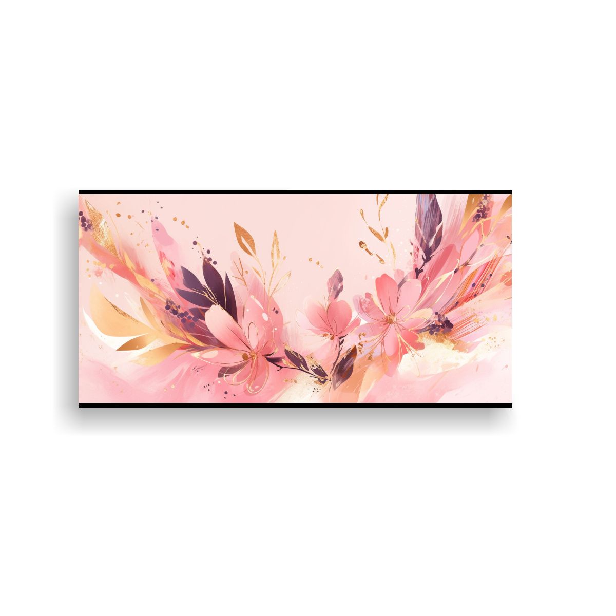GENERICO - Cuadros De Pared Modernos En Colores Oro Y Rosa 80x40 Cm