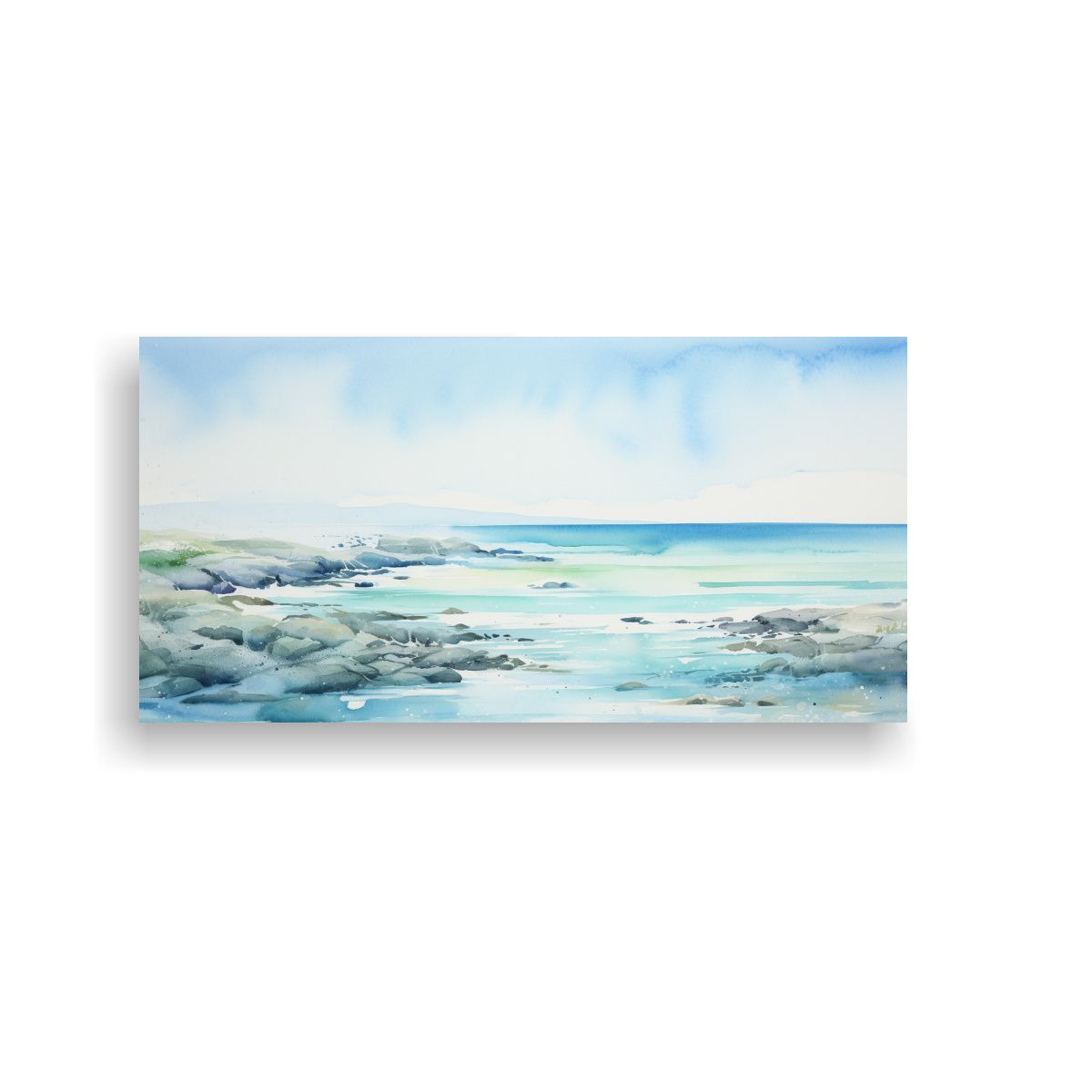 GENERICO - Pintura Decorativa Abstracta De Escena Costera En 60x30 Cm